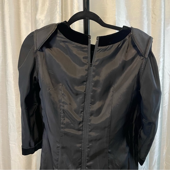 80s/90s Vintage Black Velvet dress with lace size small/medium NO TAG handmade - Picture 11 of 13